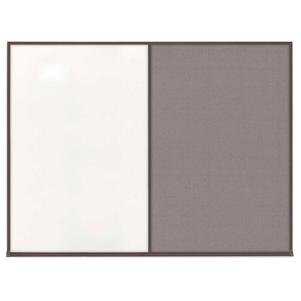 United Visual Products Triple Door Radius Corkboard, 72"X48", S UV80055-SATIN-CLOUD - main